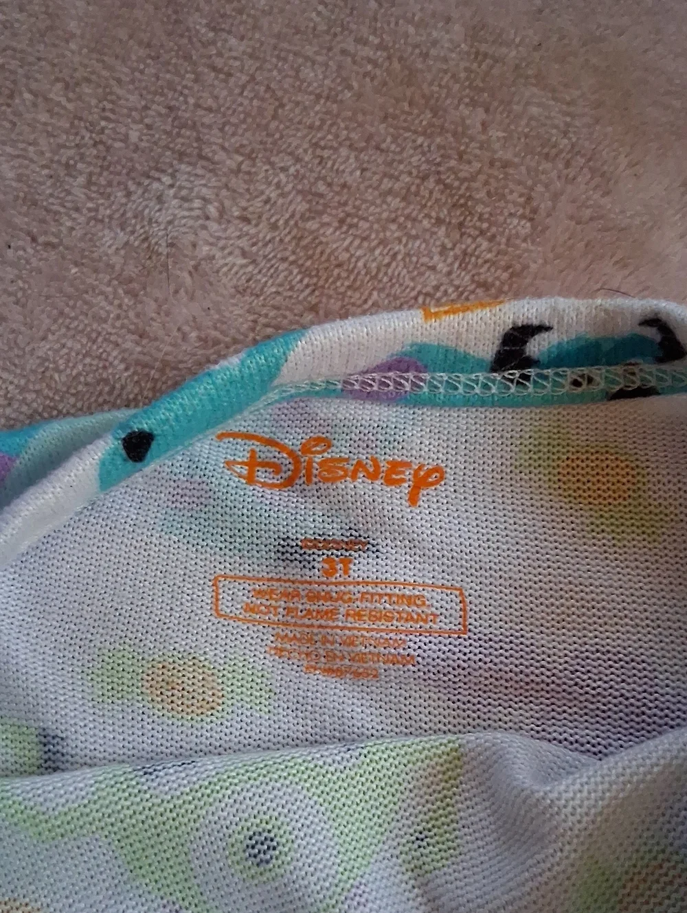 Chikdrens Size 3t Minster Pjs